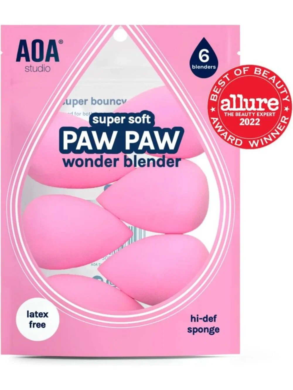 Latex-Free Makeup Sponge Set of 6 - Super Soft Blenders for Powder, Cream